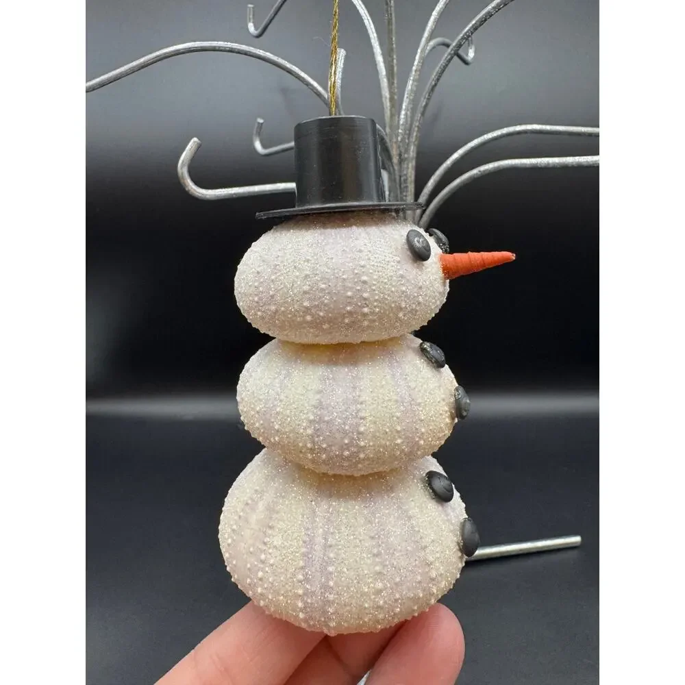 Stacked Sea Urchin Snowman Ornament